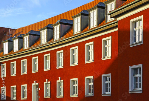 Close-up typical german residential house in Frankfurt Oder