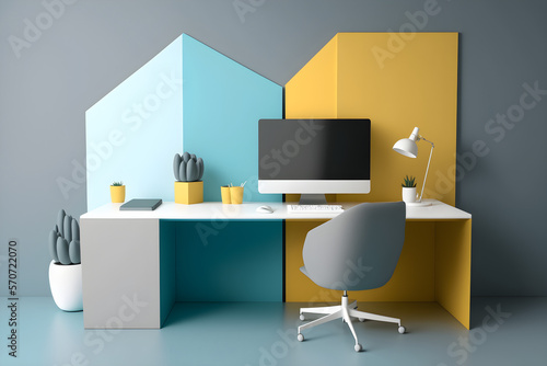 Abstract interior design Home Office Layout  © Jhandra