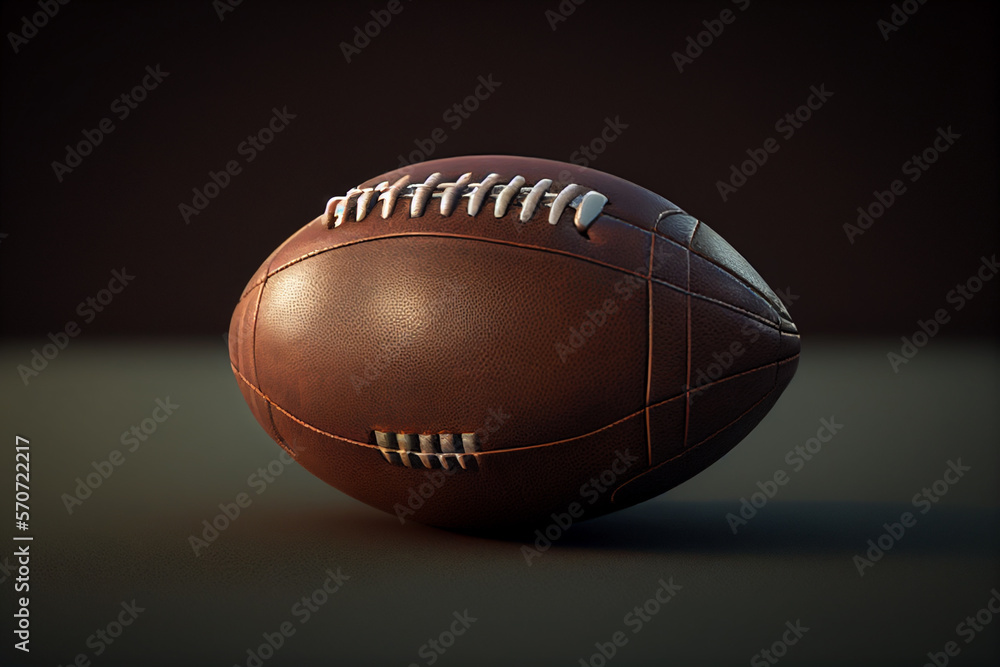 Brown leather american football empty background Brown leather american football empty background