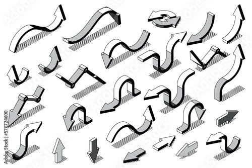 simple set of isometric icons of insoles black and white style, vector format, stylish flat design for the website, collection of cursors for business