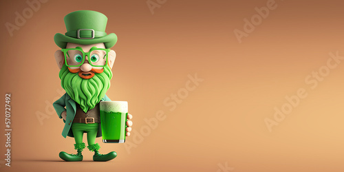 Cute Cartoon Hipster Leprec...
