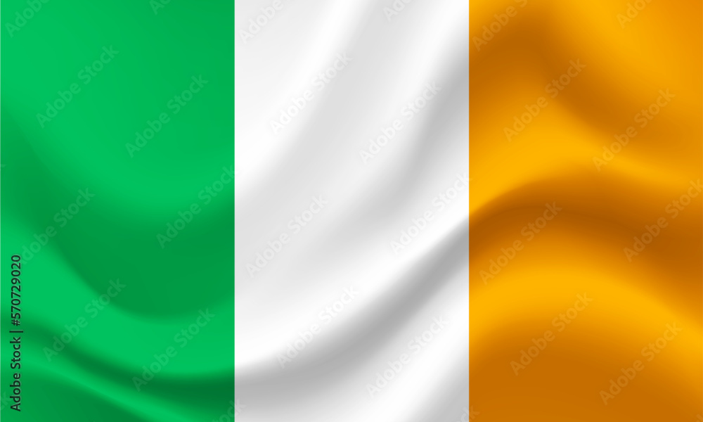 Ireland vector banner. Ireland flag. Flag of Ireland. Irish flag illustration. Irish background. 