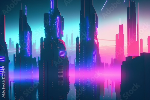 night city skyline - Generate AI