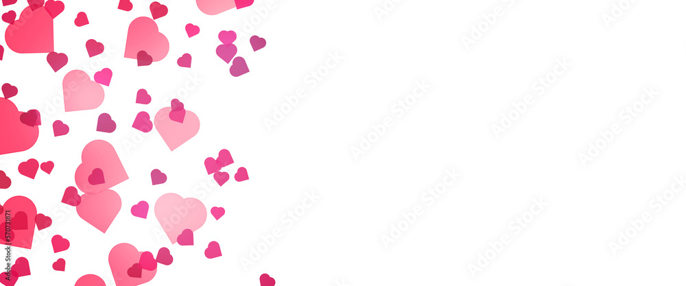 Transparent background with red hearts