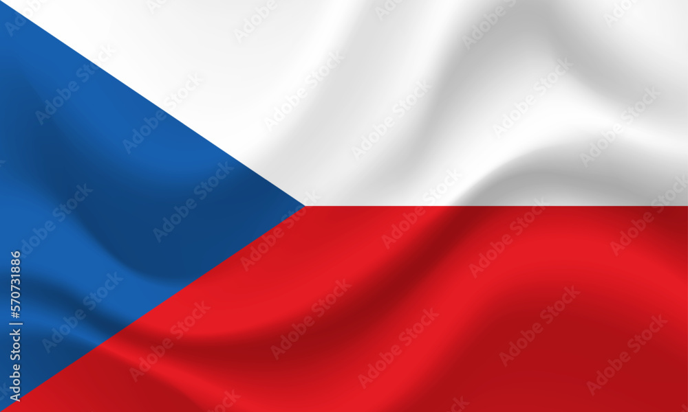 Naklejka premium Flag of Czechia. Czechia flag illustration. Official colors and proportion correctly. Czech Republic background. Czech Republic flag