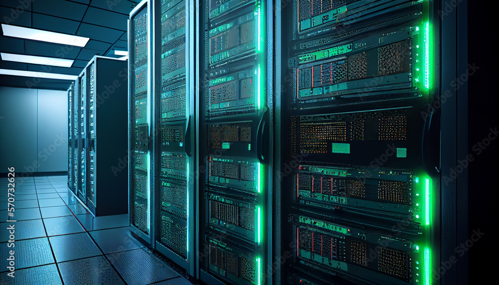 The Server control center for an internet provider, generative ai The Server control center for an internet provider, generative ai