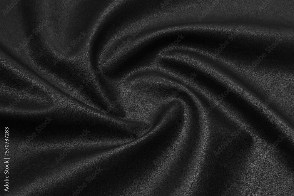 black artificial leather with waves and folds on PVC base black artificial leather with waves and folds on PVC base