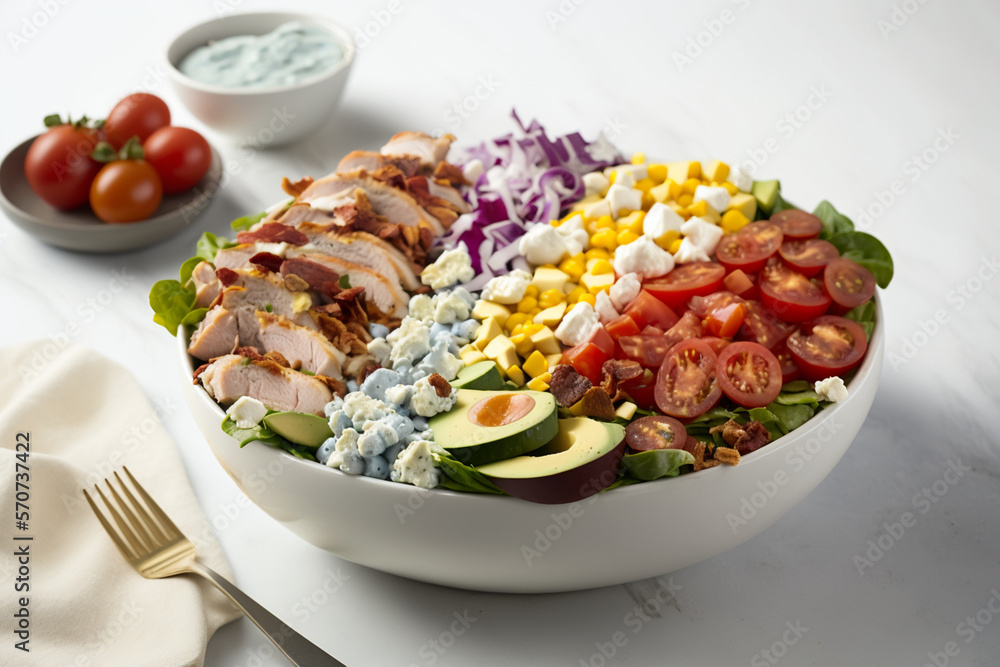 Fresh and Colorful Cobb Salad Food Photography Fresh and Colorful Cobb Salad Food Photography