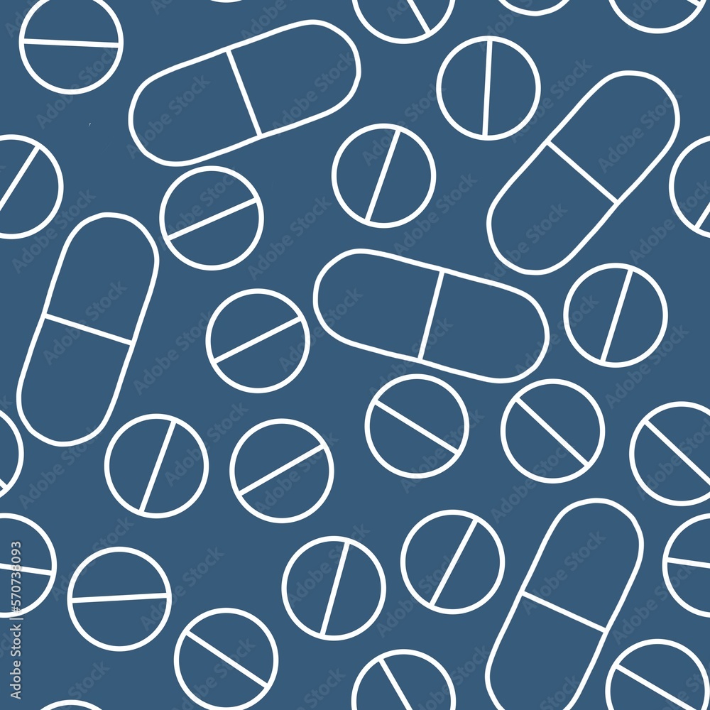 Cartoon medicine seamless pills pattern for wrapping paper and clothes