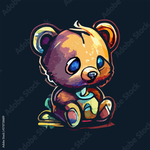 Cute Teddy Bear in Vector Illustration photo