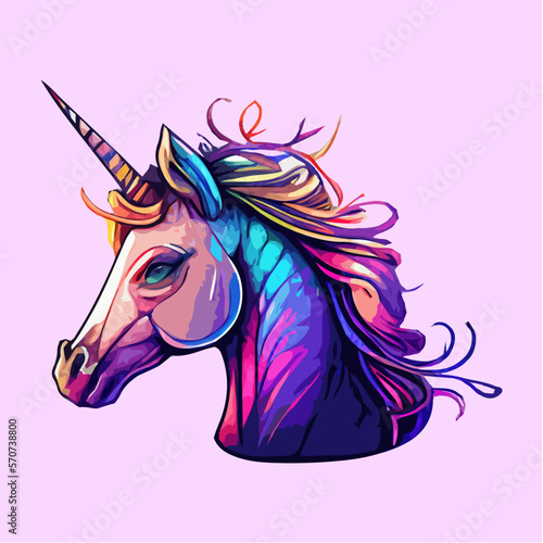 Colorful Unicorn in Vector Illustration