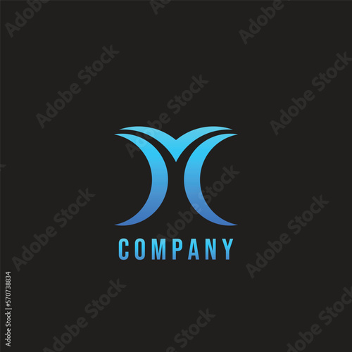 Letter Y Or M In Whale Tail Shape Logo