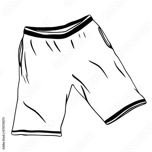 doodle shorts. linear illustration Sweatshirt. Line art style