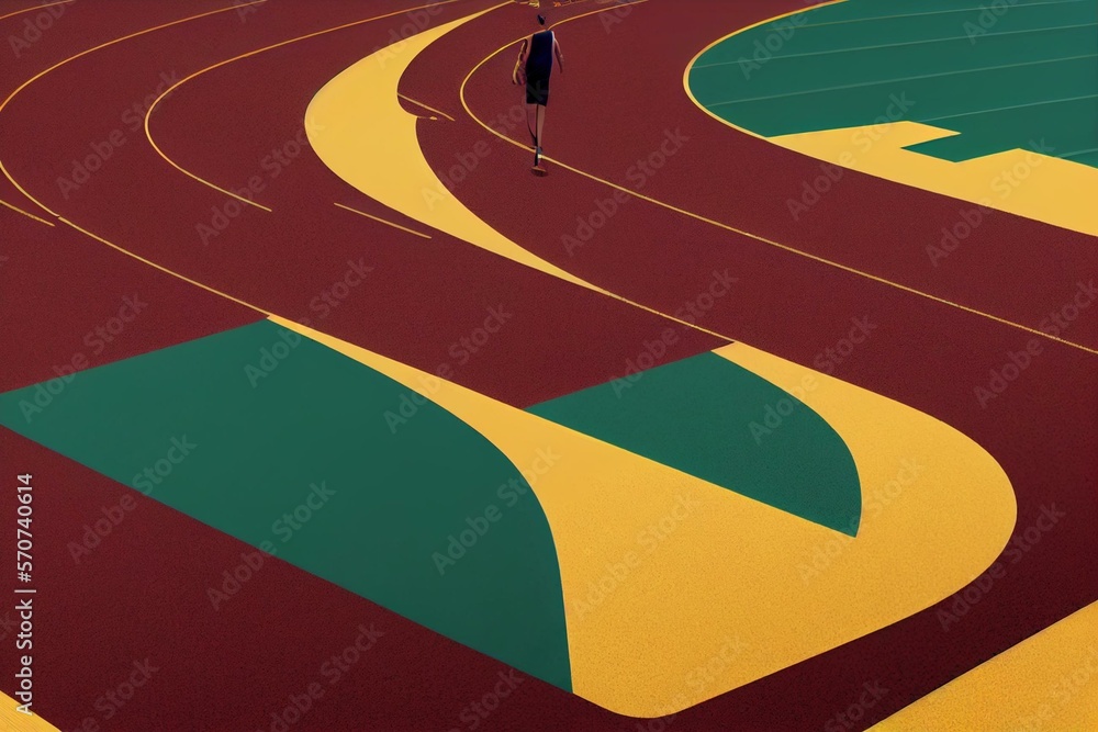 track and field design with winged foot for school, college or league