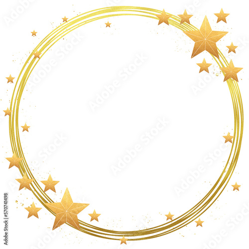 Golden frame with stars and swirls