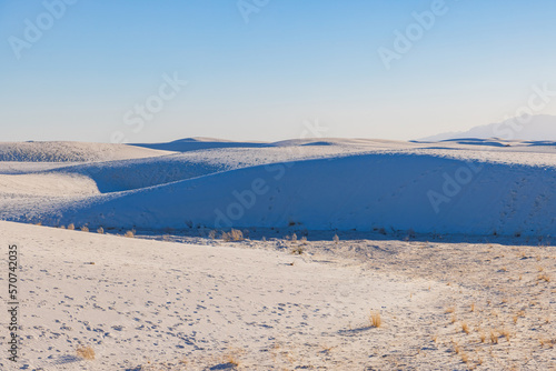 Sunny view of the landscape of White Sands National Park