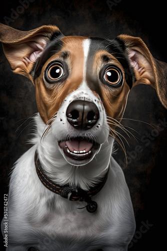 Surprised Jack Russell Terrier - created with generative AI technology  © Ben