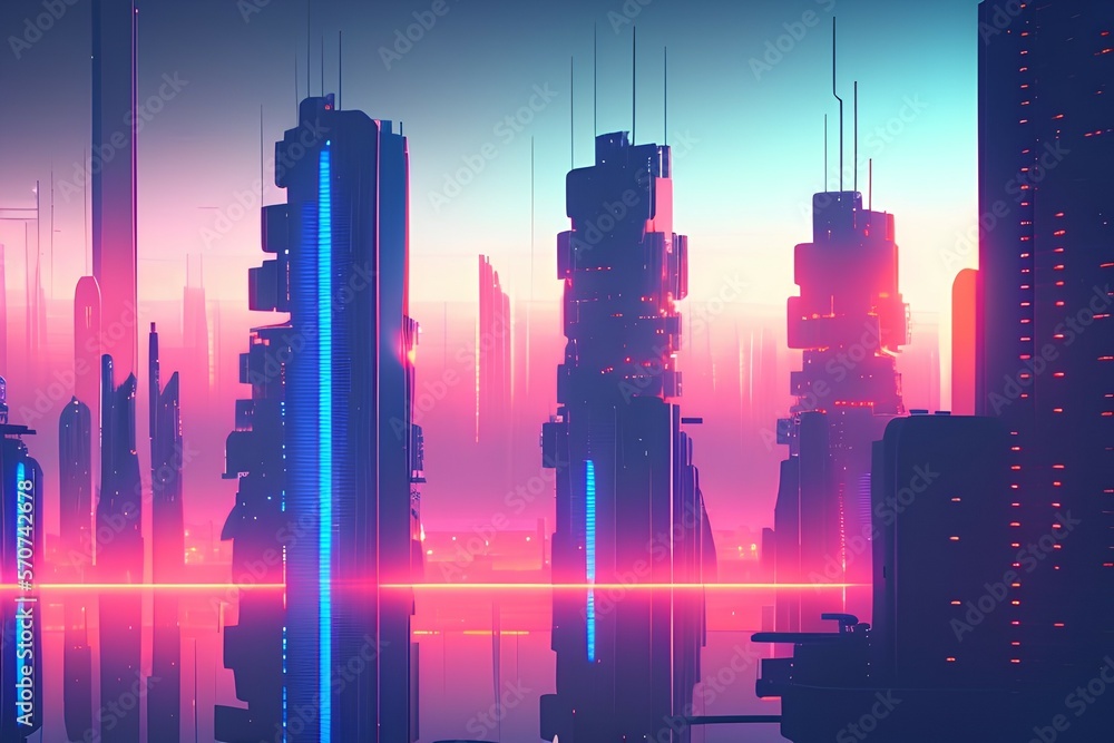 city skyline - Generate AI
