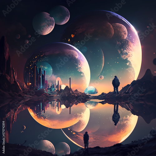 Space image of multiverse (Generative AI)