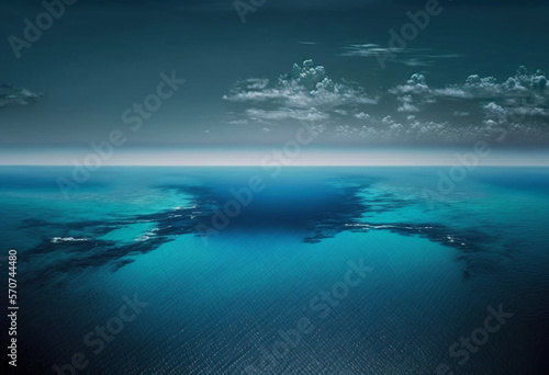Ai-Generated Render of an Ocean Sky View Above the Cliffs  Nature s Seascape Vacation
