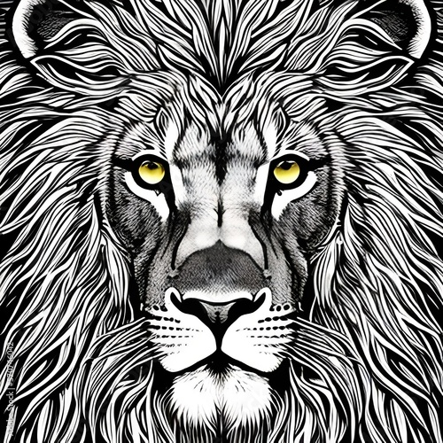 Lion Coloring Sheet, Generative AI