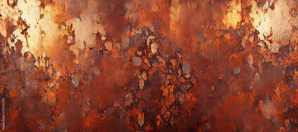 Fototapeta premium rusty zinc iron wall background with Generative AI Technology 