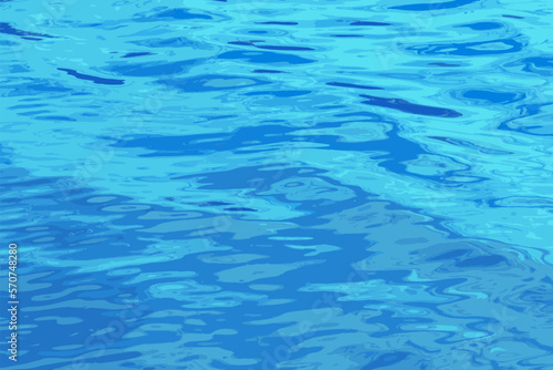 Vector illustration of water ripple texture background. Wavy water surface during sunset, golden light reflecting in the water.
