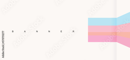 Vector Layout with Colorful Border made of Stripes on a Off-White Backgound. Simple Geometric Minimalist Print with Blue, Coral and Pink Lines ideal for Cover, Layout, Flayer, Banner, Blanks.