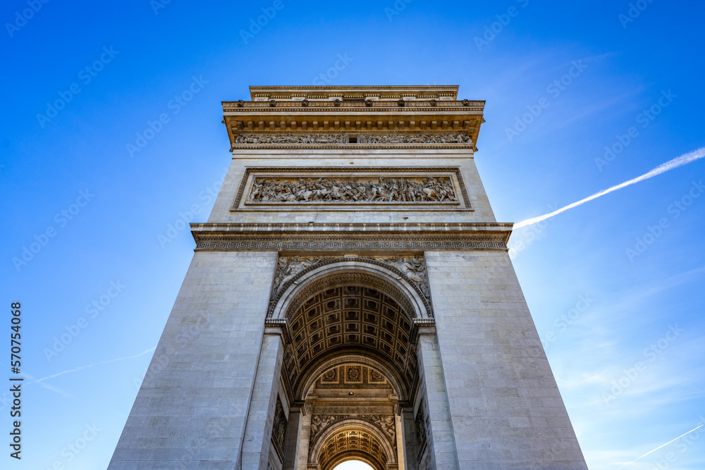Paris Arc de Triomphe (Triumphal Arch) in Chaps Elysees in Paris, France. Paris Arc de Triomphe (Triumphal Arch) in Chaps Elysees in Paris, France.