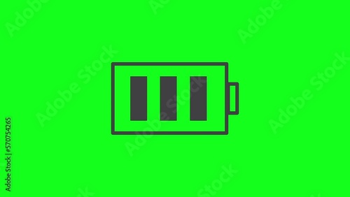 Animated Battery With Green Screen, can be used for video editing, loading screens, content creators, and others