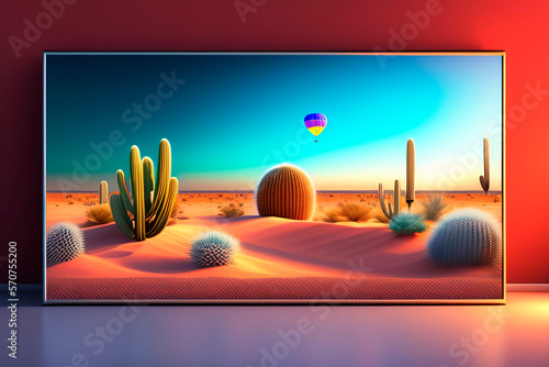 Wallpaper Mural abstract illustration of a desert placed in an orange room, light shadows , AI generated illustration Torontodigital.ca