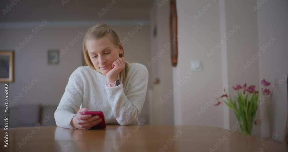 Woman Browsing Smartphone Social Media Portrait Woman Browsing Smartphone Social Media Portrait