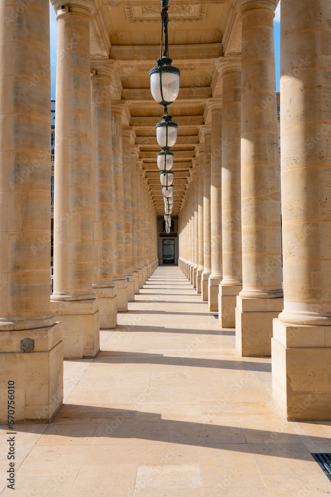 Sculptures in the courtyard of the Palais-Royal Palace. (1639, originally - Palais-Cardinal) was personal residence of Cardinal Richelieu. Sculptures in the courtyard of the Palais-Royal Palace. (1639, originally - Palais-Cardinal) was personal residence of Cardinal Richelieu.