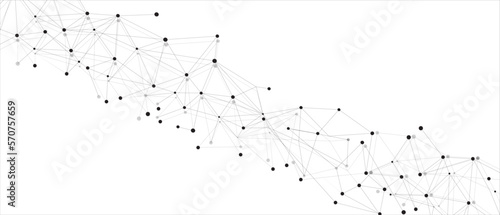 Black network. Abstract connection on white background. Network technology background with dots and lines for desktop. Ai system background. Abstract concept. Line background  network technology