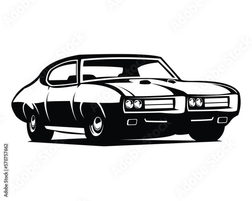Pontiac gto judge car logo silhouette. premium vector design. isolated white background. Best for badges  emblems  icons  design stickers  car industry. available in eps 10.