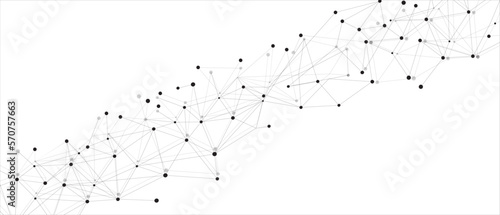 Black network. Abstract connection on white background. Network technology background with dots and lines for desktop. Ai system background. Abstract concept. Line background, network technology