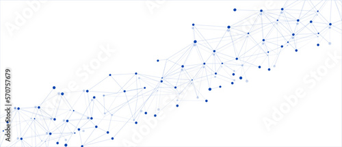 Navy blue network. Abstract connection on white background. Network technology background with dots and lines for desktop. Ai system background. Abstract concept. Line background, network technology