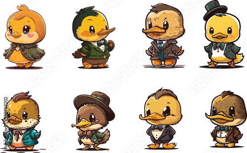 Vector collections of cute duck for kids illustrations photo