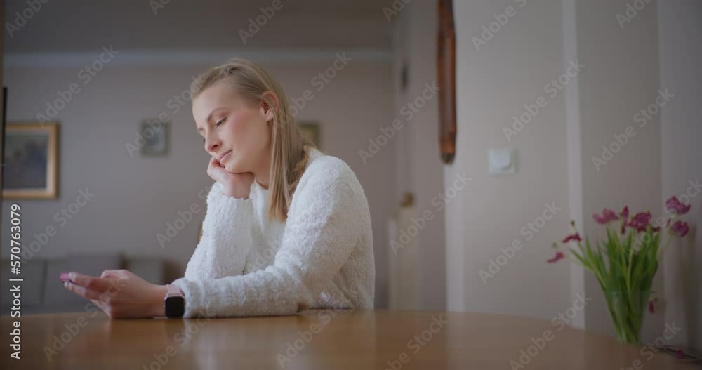 Woman Browsing Smartphone Social Media Portrait Woman Browsing Smartphone Social Media Portrait