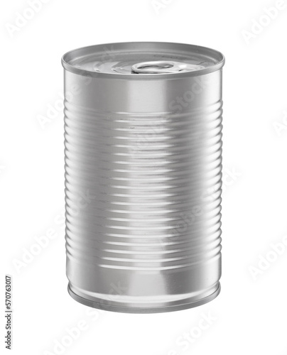 Tin can food container isolated on background