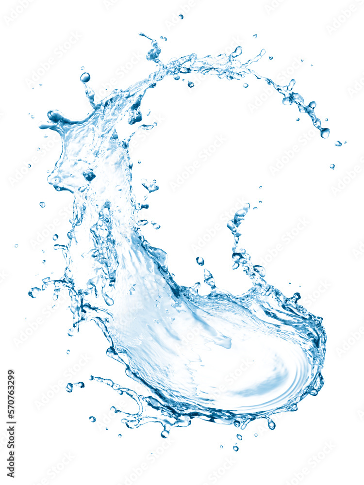 Water Splash Isolated on PNG and Transparent Background - obrazy, fototapety, plakaty 
