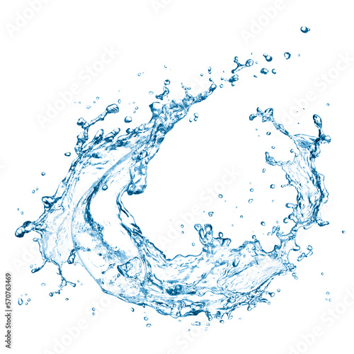Print op canvas Water Splash Isolated on PNG and Transparent Background