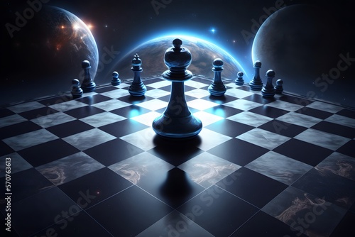 Chess in outer space created using AI Generative Technology