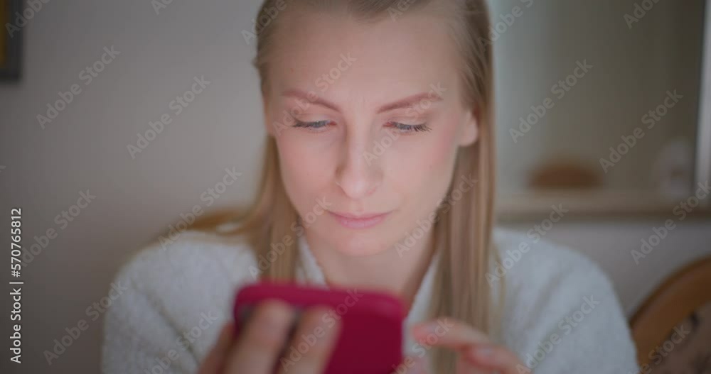 Woman Browsing Smartphone Social Media Portrait Woman Browsing Smartphone Social Media Portrait