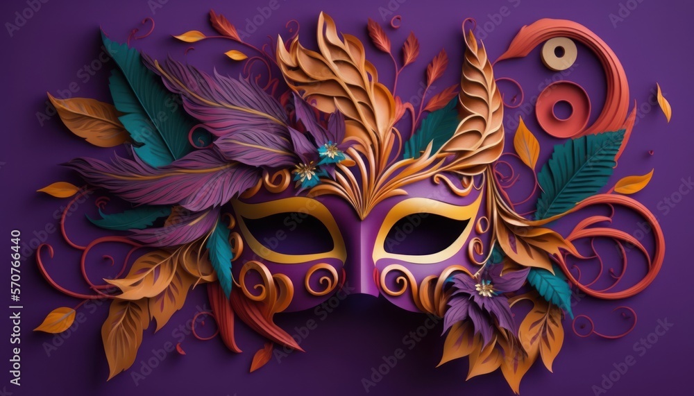 máscara de carnaval brasileiro, carnival brazil, confeti, festa e feriado, GENERATIVO AI