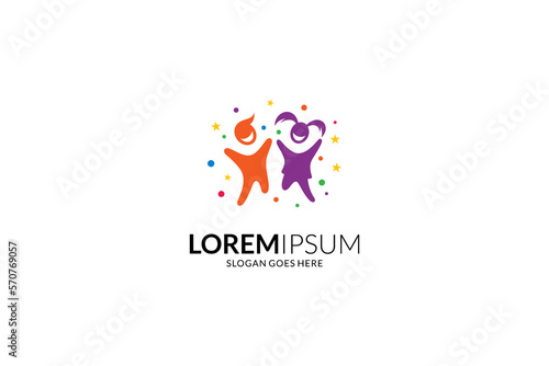 Child playing logo with colorful design