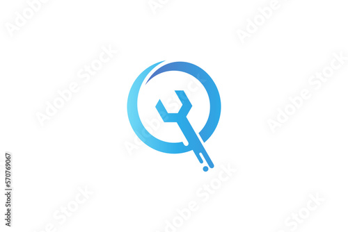 Mechanic repair service logo in simple design