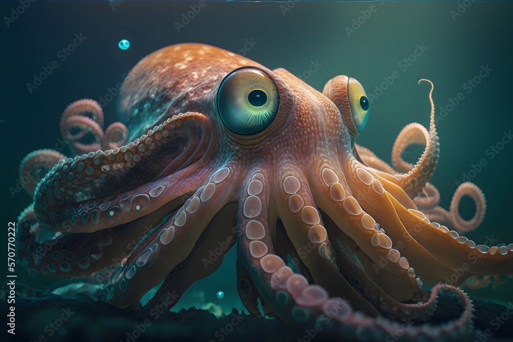 Octopus created using AI Generative Technology Octopus created using AI Generative Technology