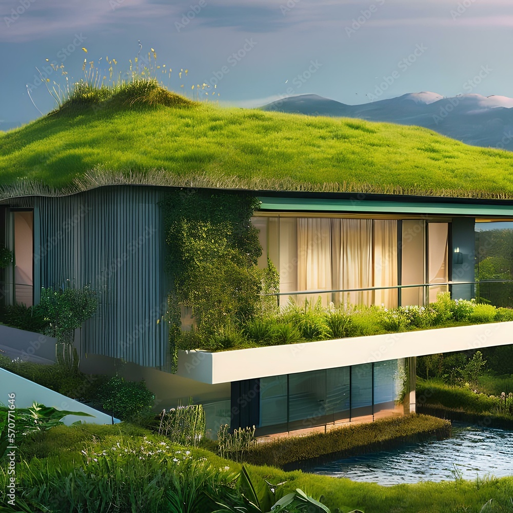 Green Modern Home With A Living Roof And Rainwater Harvesting System2 