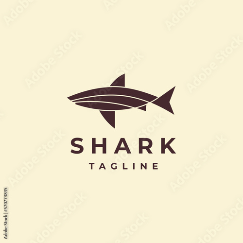 Shark geometric logo design template